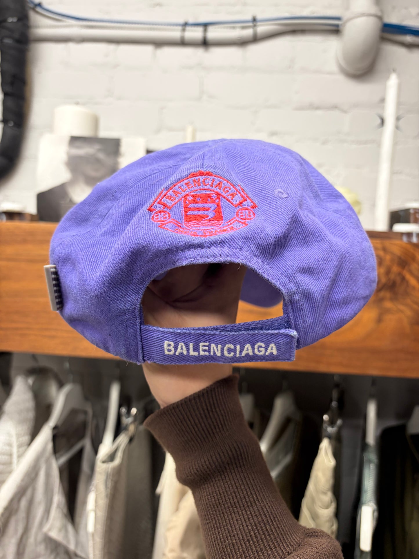 Balenciaga Purple ‘Unity’ Snowboard Logo Purple Strapback Baseball Cap