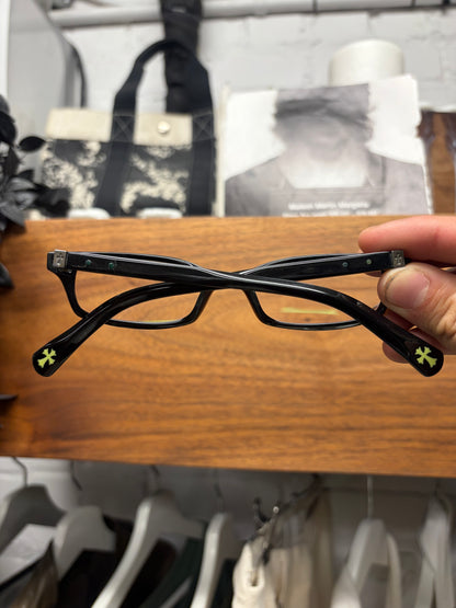 Chrome Hearts ‘Steel Baby’ Black/925 Silver Cross Glasses Frames
