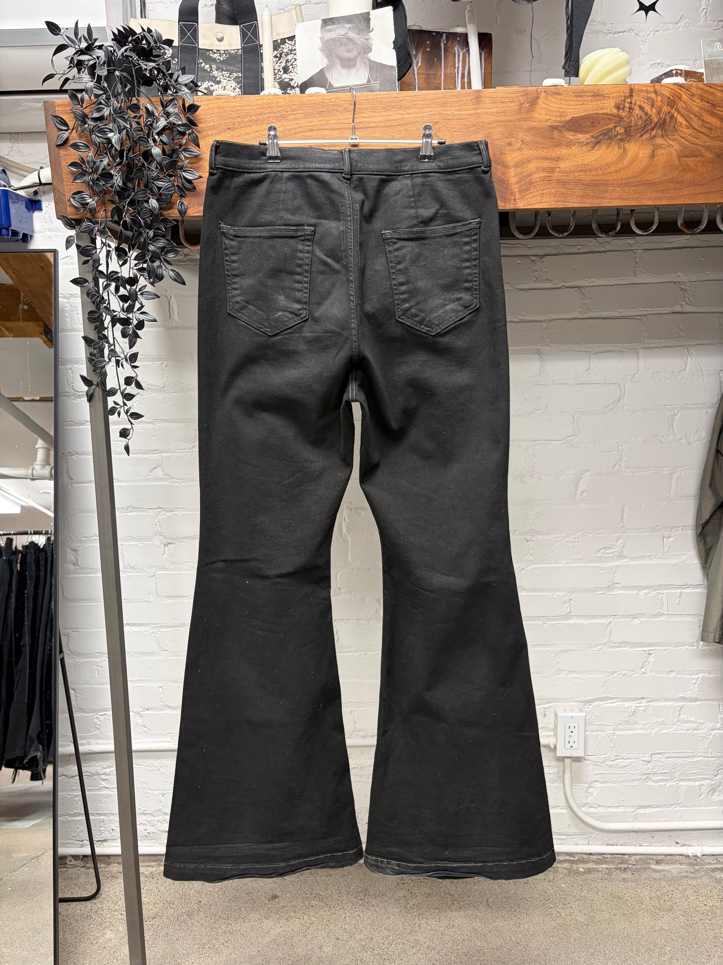 Rick Owens ‘Bolans’ Black Flared Leg Denim