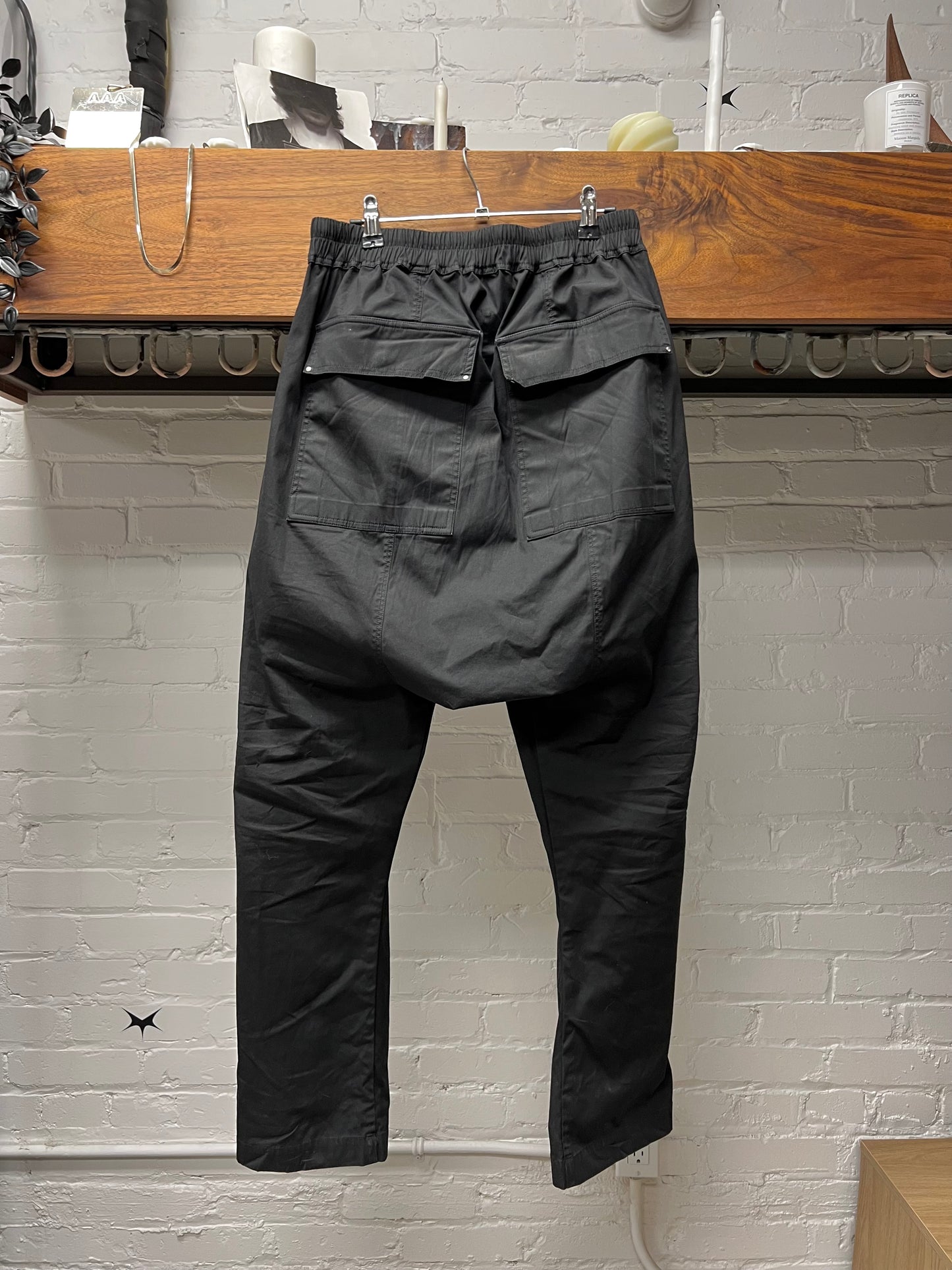 Rick Owens DRKSHDW Black Cotton Drawstring Sweatpants