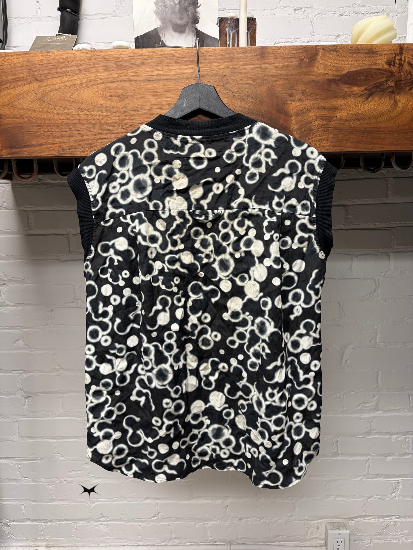 SS2014 Maison Margiela Sleeveless Black Full Print Top