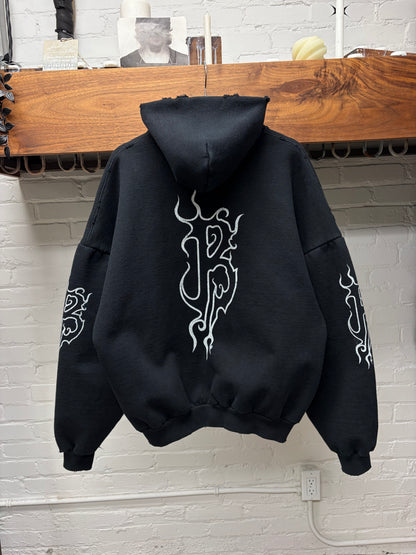 Balenciaga ‘DIY Metal’ Black Heavyweight Terry Cotton Pullover Hoodie