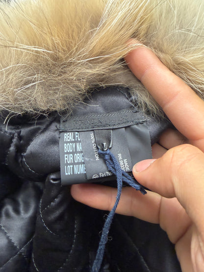 Prada Genuine Fox Fur ‘Ushanka’ Black Nylon Trapper Hat