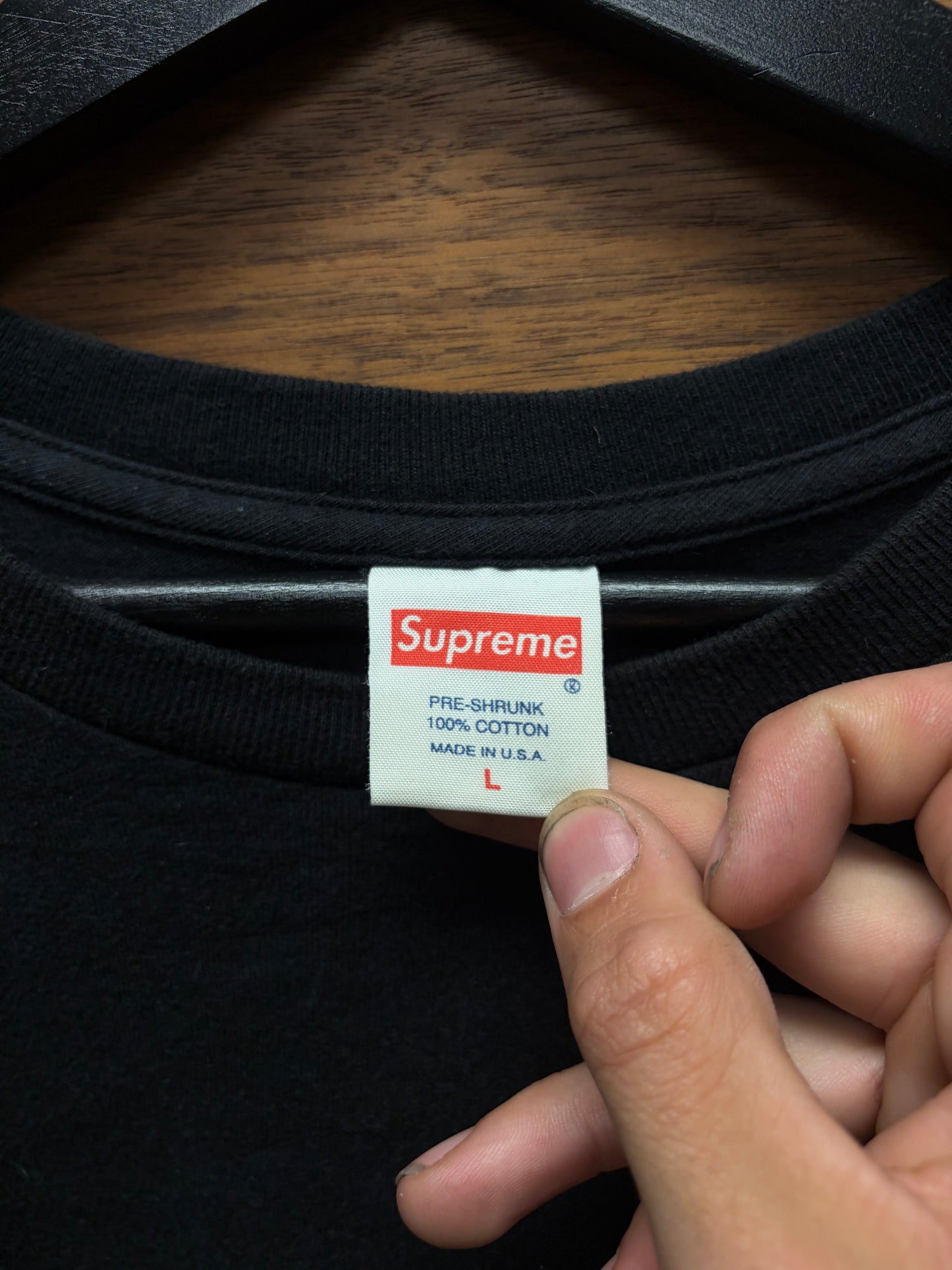 AW2014 Supreme x Ruff Ryders Black/Silver Logo T-Shirt