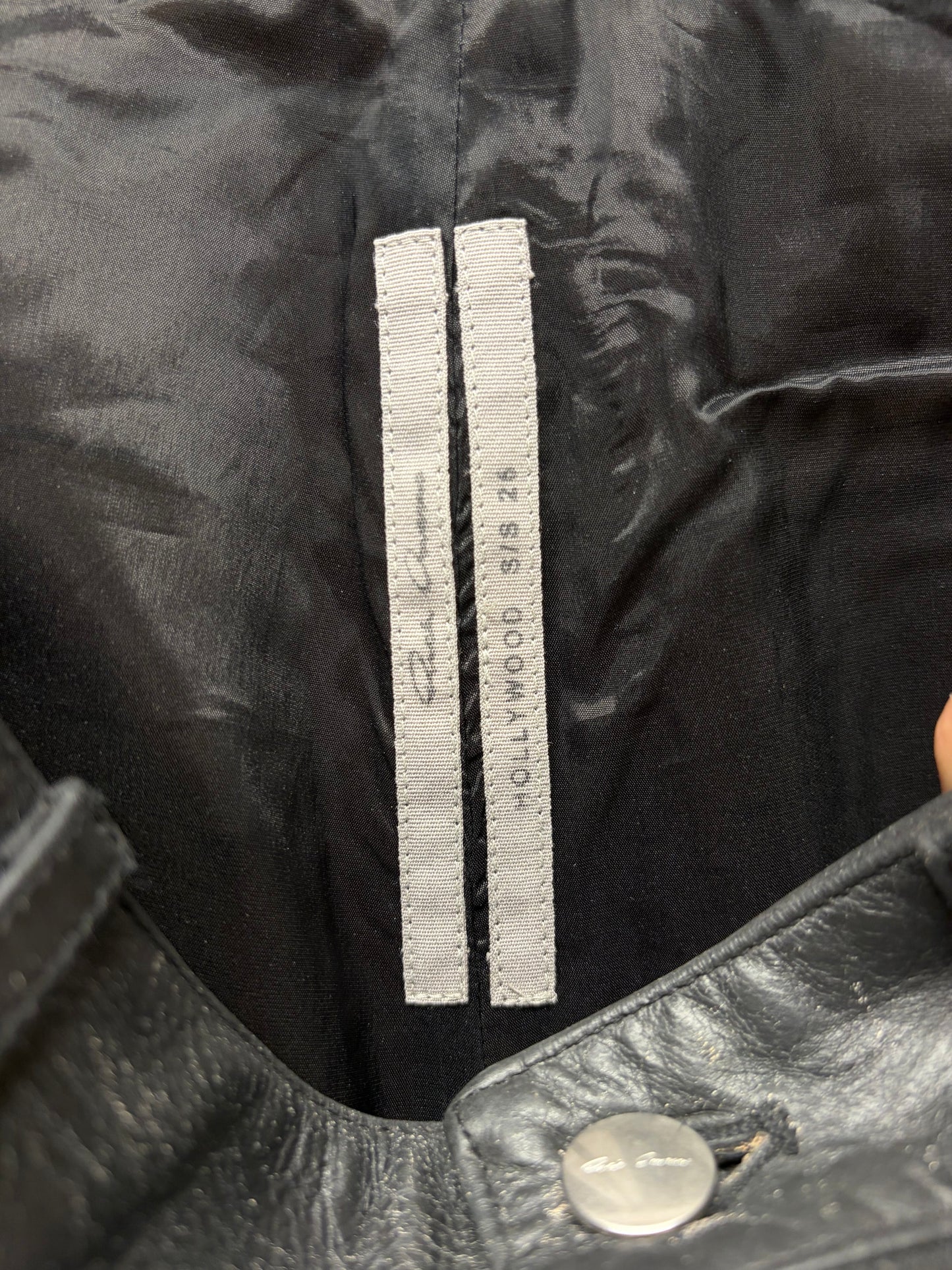 SS2025 Rick Owens ‘Hollywood’ Crackled Calfskin Leather Pants