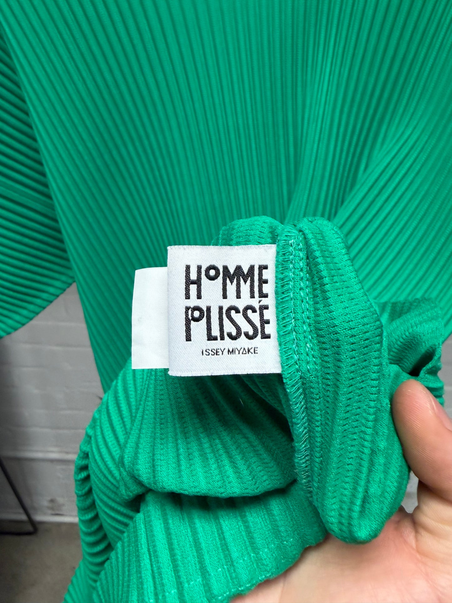Issey Miyake ‘Homme Plisse’ Green Pleated T-Shirt