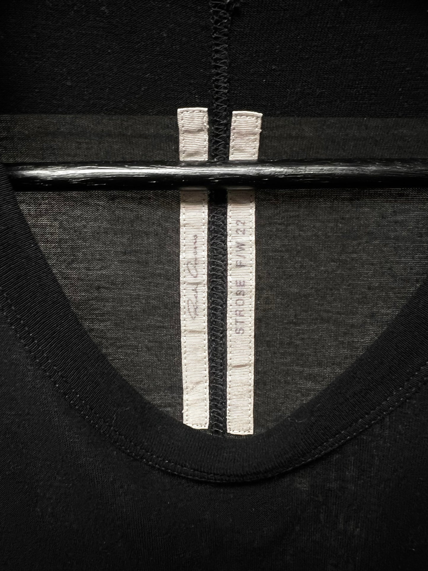 SS2022 Rick Owens ‘Strobe’ Black Semi-Sheer T-Shirt
