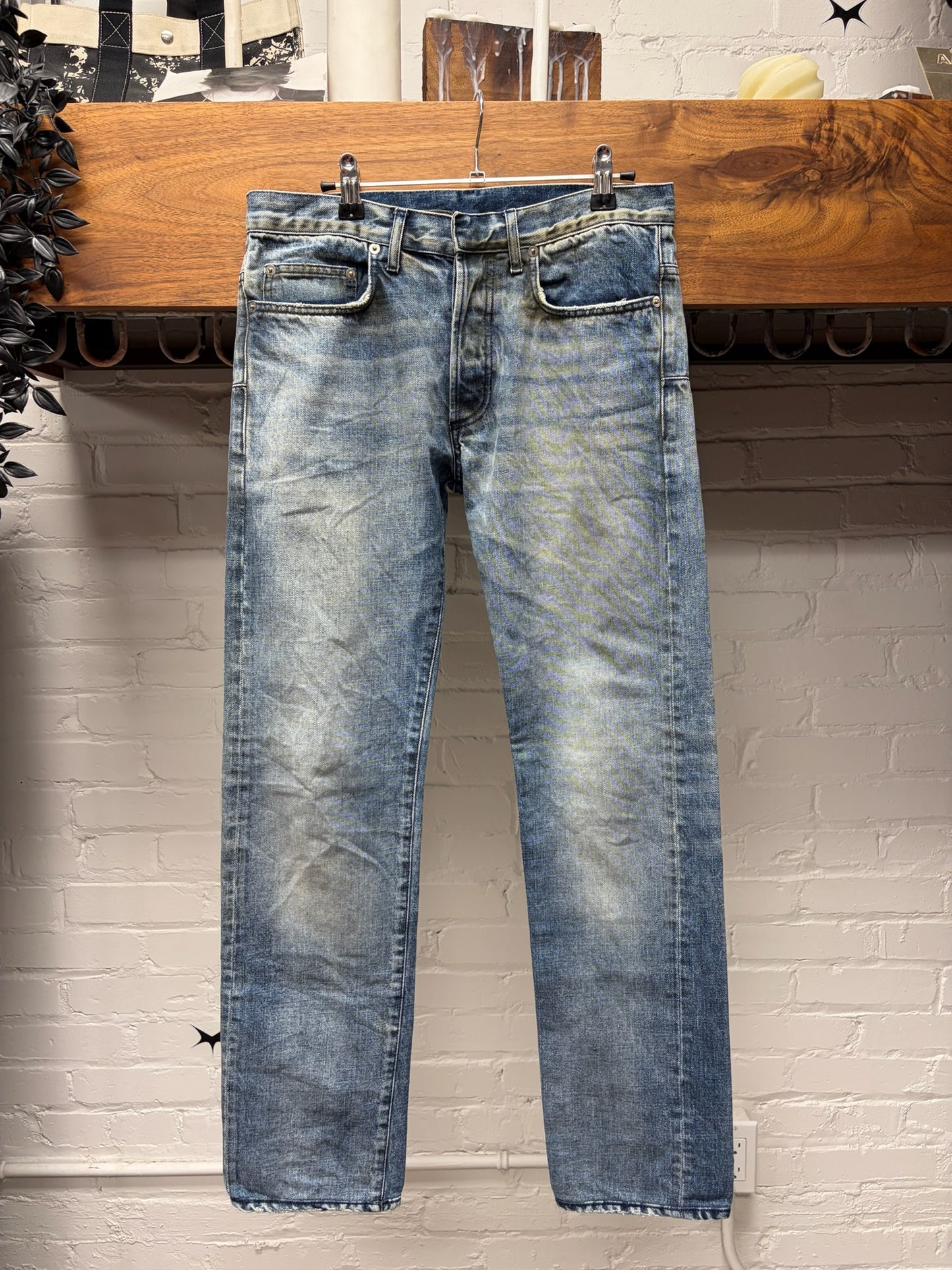 Dior Homme Dirty Blue Fade Skinny Jeans
