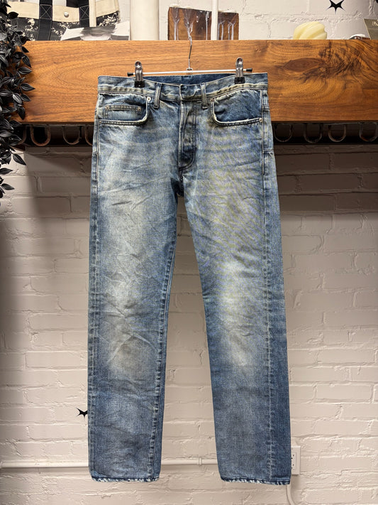 Dior Homme Dirty Blue Fade Skinny Jeans