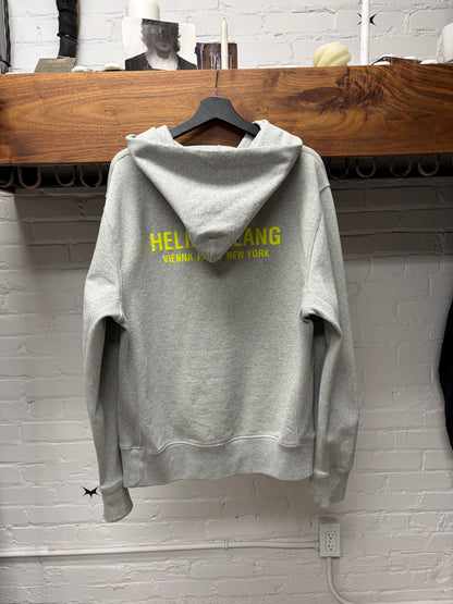 Helmut Lang Heather Grey Logo Pullover Hoodie