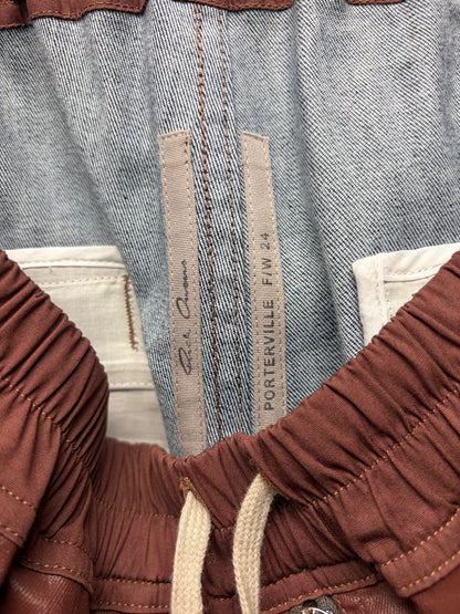AW2024 Rick Owens ‘Porterville’ Throat ‘CargoBela’ Waxed Wide Leg Pants