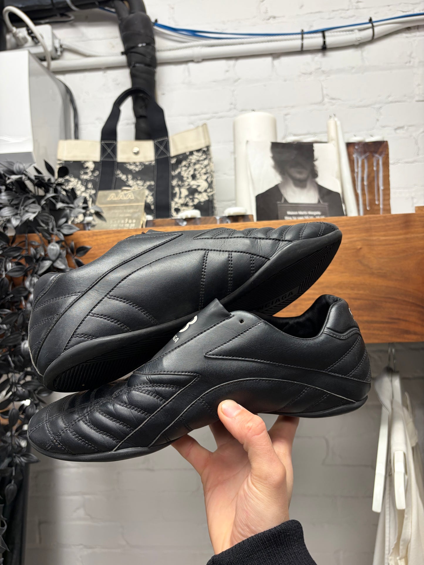 Balenciaga ‘Zen’ Black Leather Ultra Low Top Sneakers