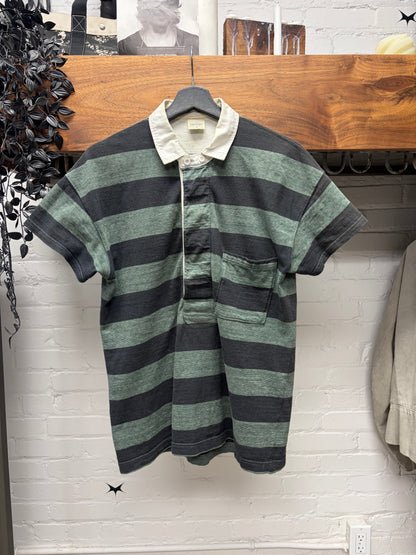Kapital Striped Green/Black Double Button Polo