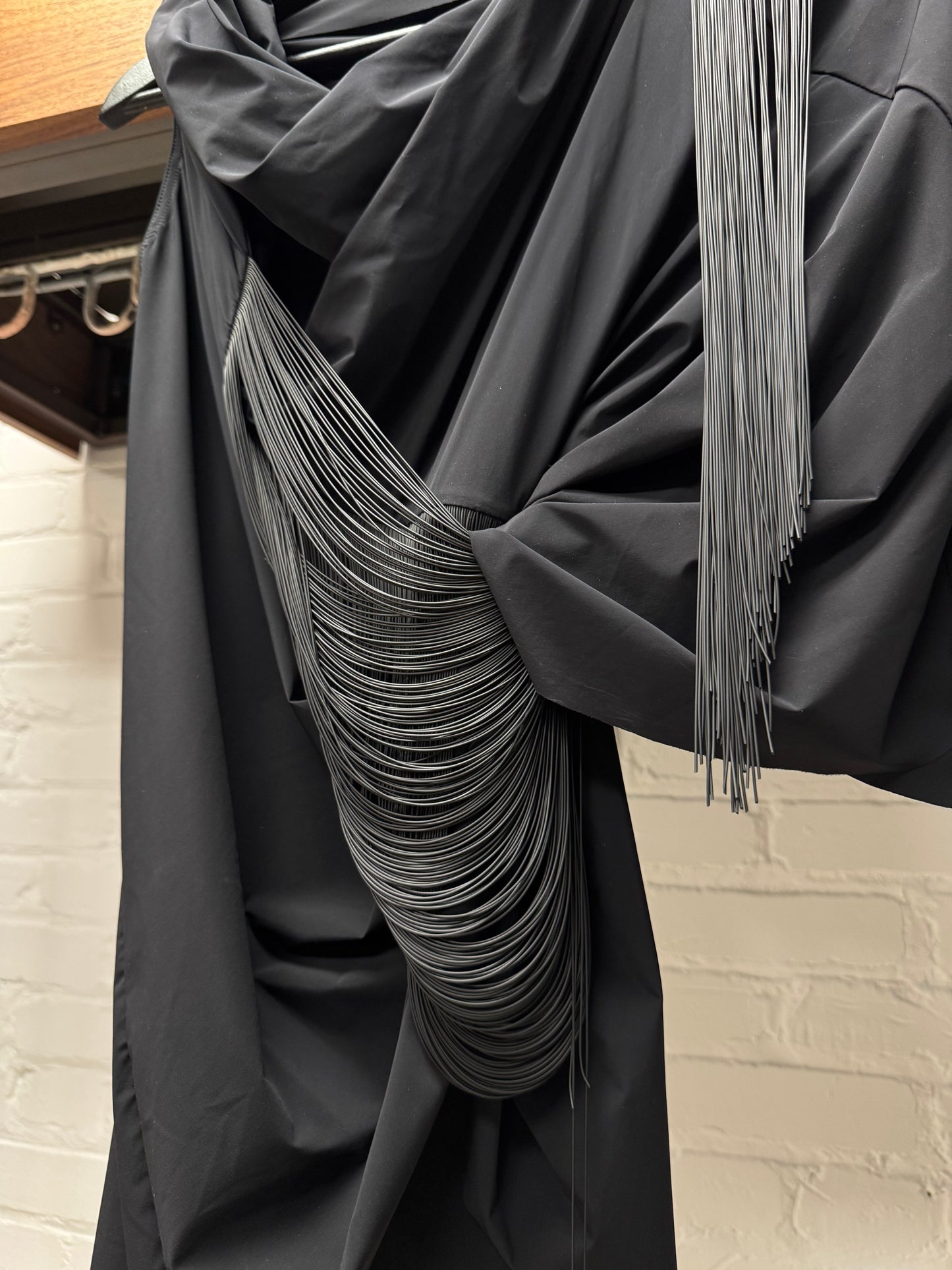 SS2019 Rick Owens ‘Babel’ Tassled Black Asymmetric Top