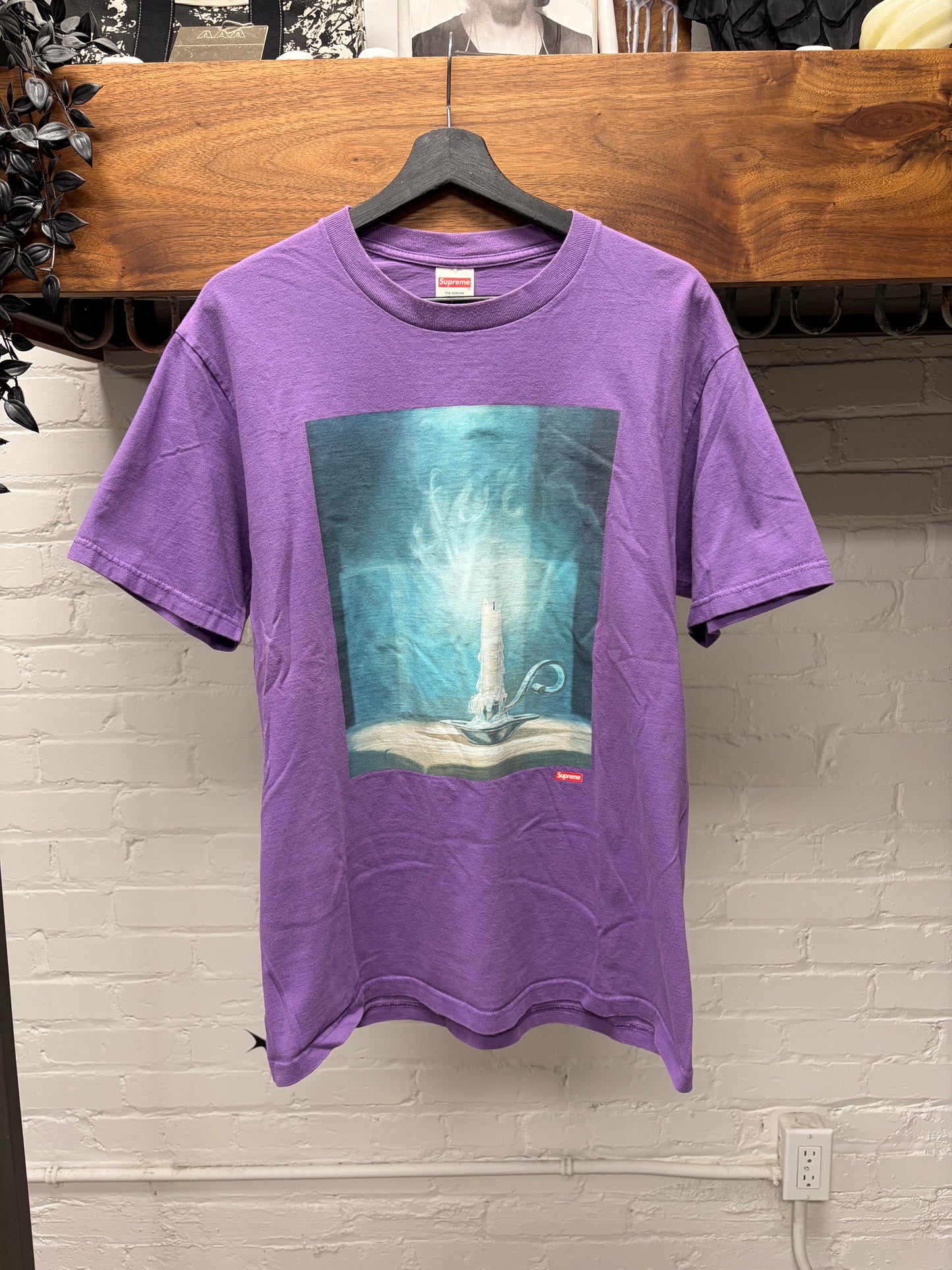 SS2021 Supreme x Dan Colen ‘Fuck’ Candle Purple Graphic T-Shirt