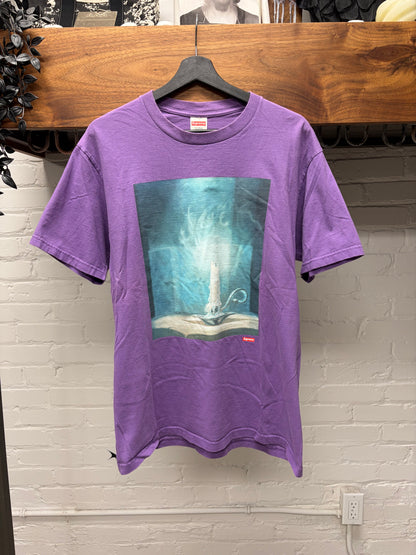 SS2021 Supreme x Dan Colen ‘Fuck’ Candle Purple Graphic T-Shirt