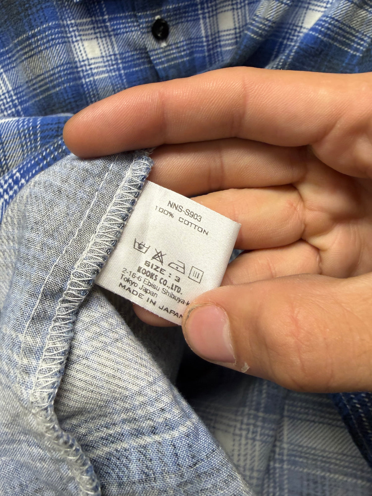 SS2009 Number (N)ine ‘The Lonesome Heroes’ Black/Blue Shadow Plaid Flannel Shirt