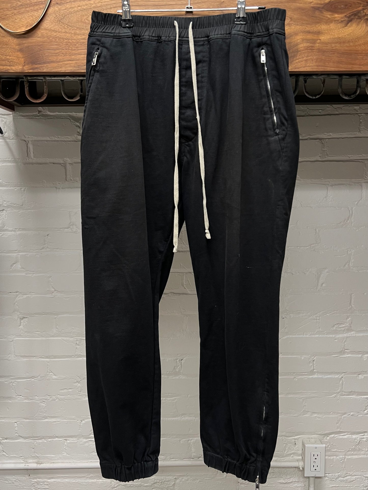 AW2021 Rick Owens ‘Gethsemane’ Black Zip Opening Pants