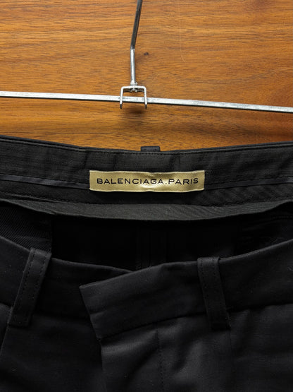 2000s Balenciaga Darted Black Slim Cut Trousers
