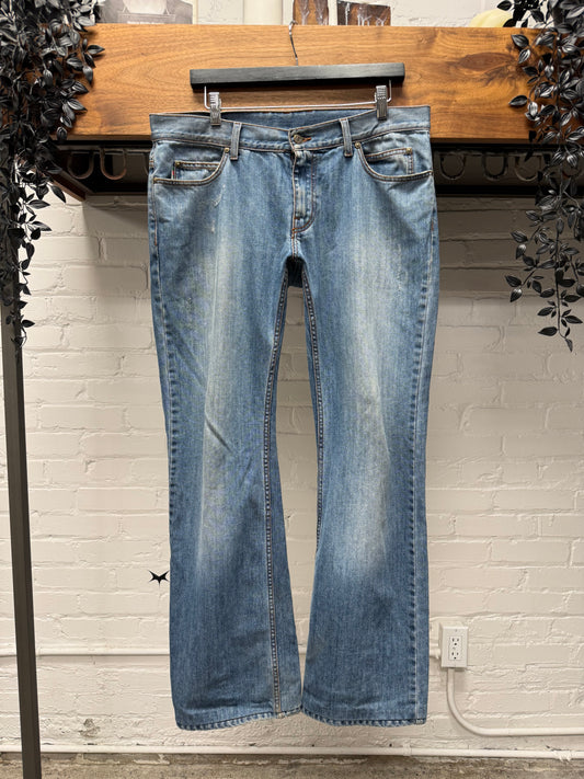 2000s Gucci ‘Washed Blue’ Low Rise Flared Leg Denim