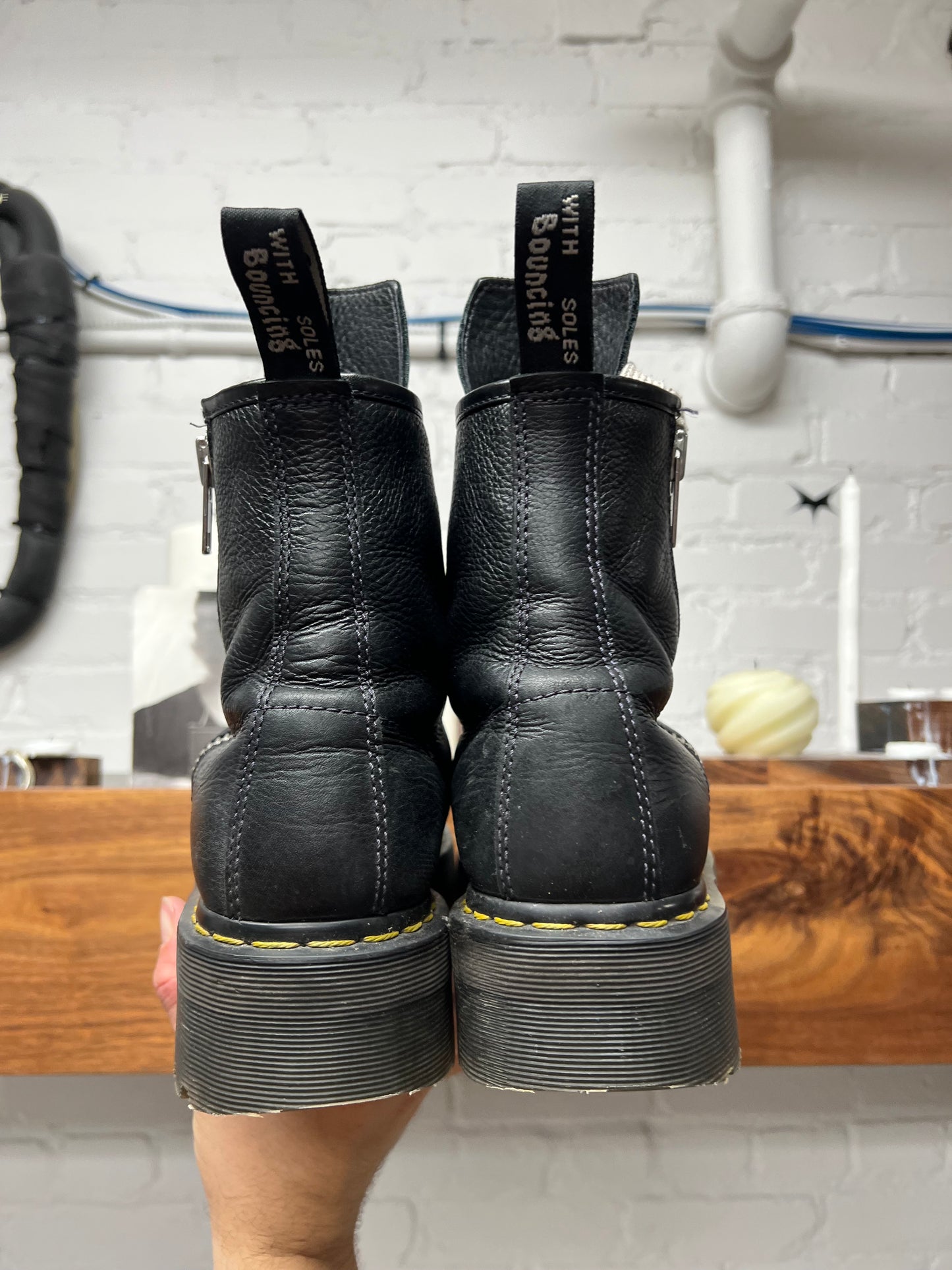 Rick Owens x Doc Martens ‘Quad Sole’ Calfskin Leather Combat Boots