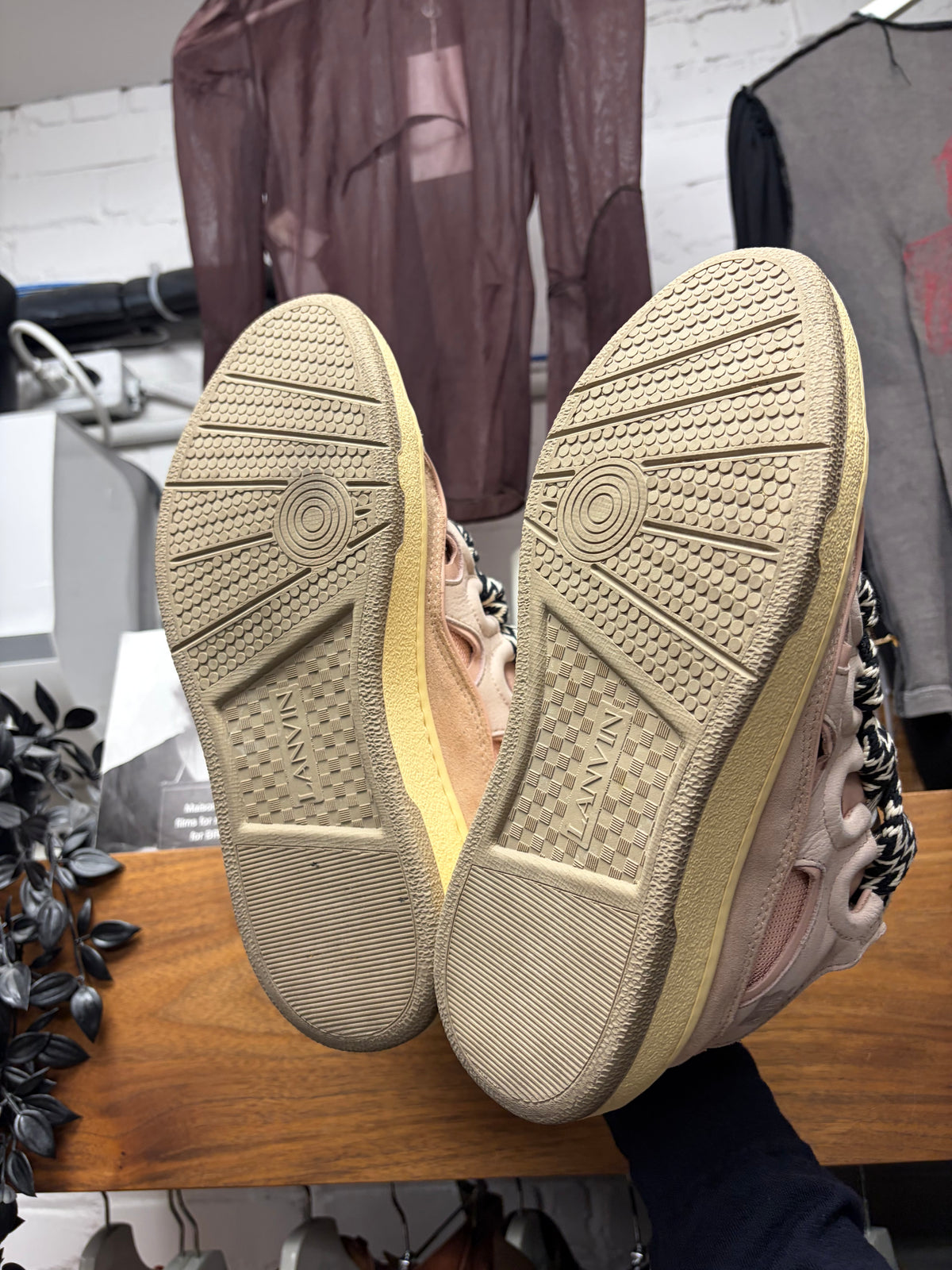 Lanvin Curb Jumbo Lace Low Top Padded Skate Sneakers