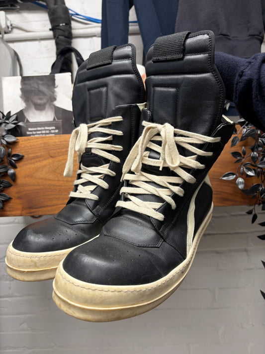Rick Owens ‘Geobasket’ Black/Milk High Top Sneakers