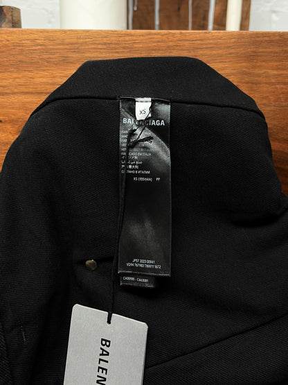 AW23 Balenciaga Double Layered Black Wide Cut Denim