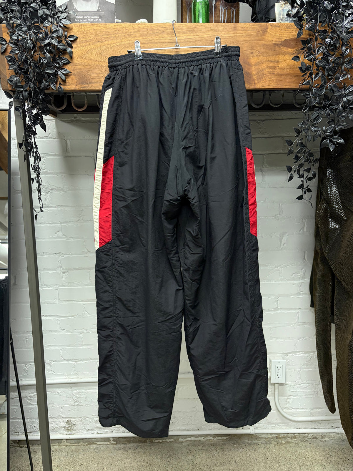 2020 Balenciaga ‘Sporty-B Logo’ Black/Red Oversized Track Pants