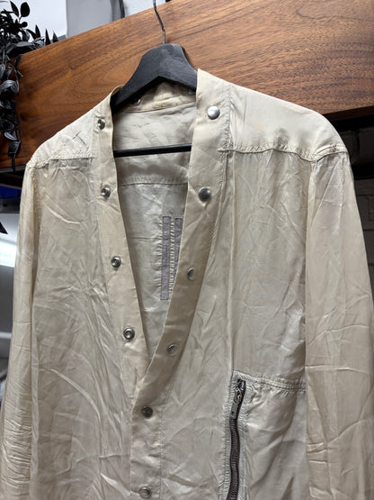 Rick Owens ‘Phlegethon’ Oyster ‘Larry’ Sheer Button Snap Shirt