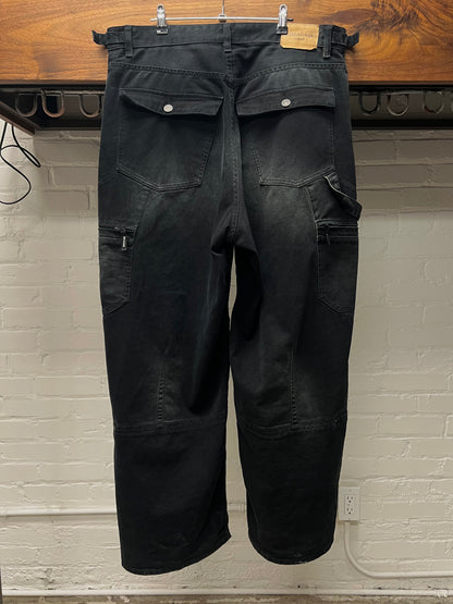 Balenciaga Faded Blue Wide Leg Carpenter Denim