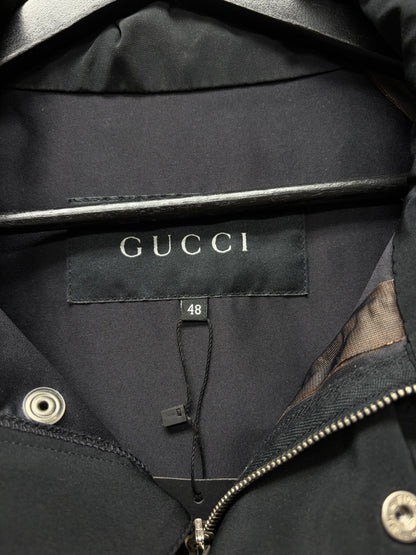 2000s Gucci Waterproof Hooded Black Shell Jacket