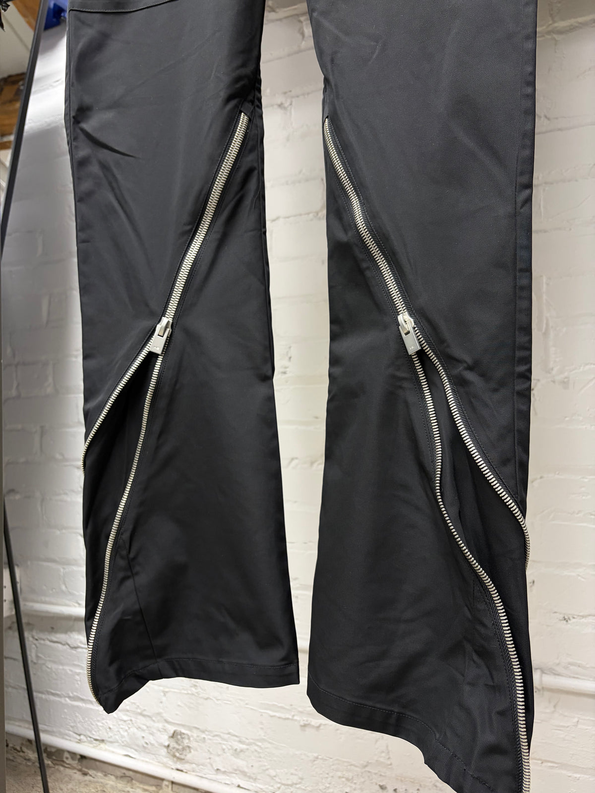 Heliot Emil Black ‘Furtive’ Spiral Zip Cargo Pants