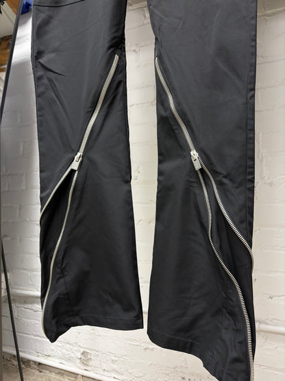 Heliot Emil Black ‘Furtive’ Spiral Zip Cargo Pants