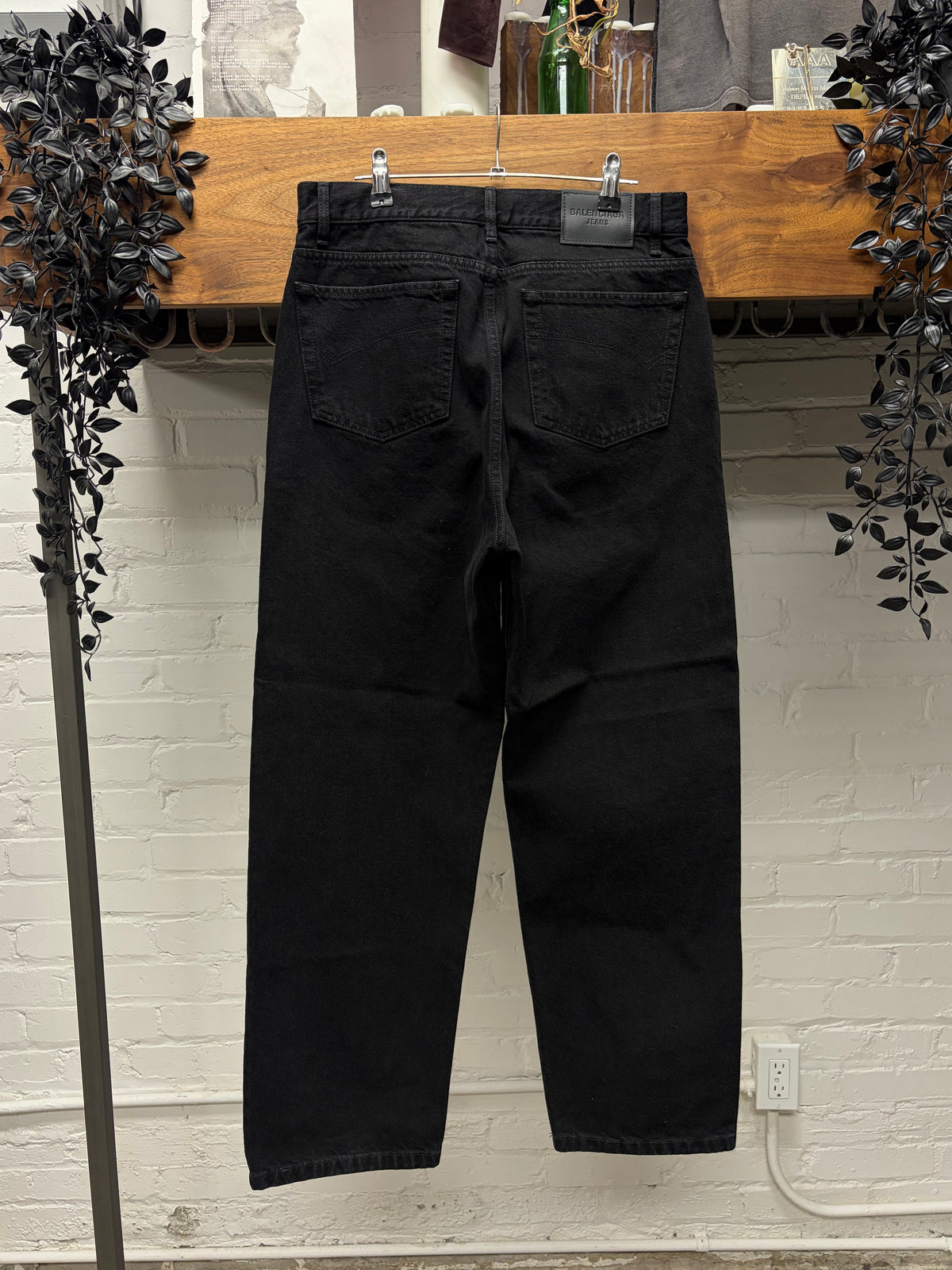 2022 Balenciaga Flat Black Bootcut Denim