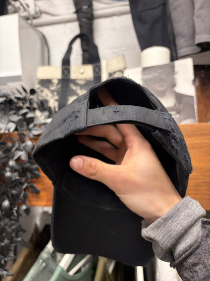 Balenciaga ‘Loop Sports Icon Logo’ Distressed Black Ripstop Baseball Cap