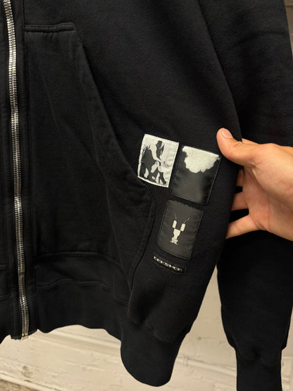 Rick Owens DRKSHDW Patched ‘Gimp’ Black Full Zip Hoodie