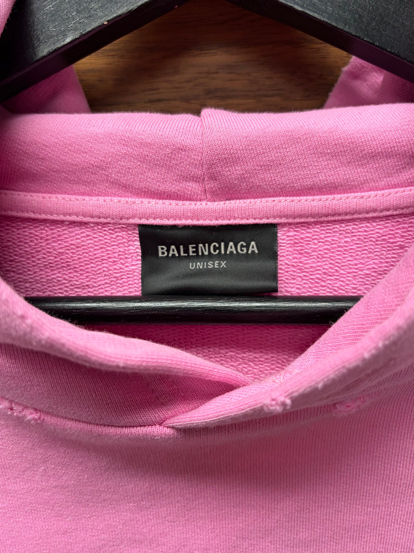 2022 Balenciaga ‘Stencil Logo’ Oversized Pink Pullover Hoodie
