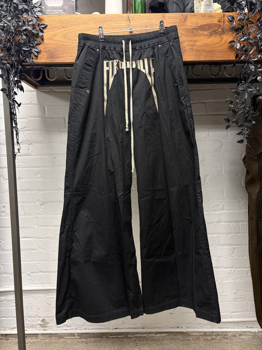 AW2024 Rick Owens ‘Porterville’ Bela Black Wide Leg Pants