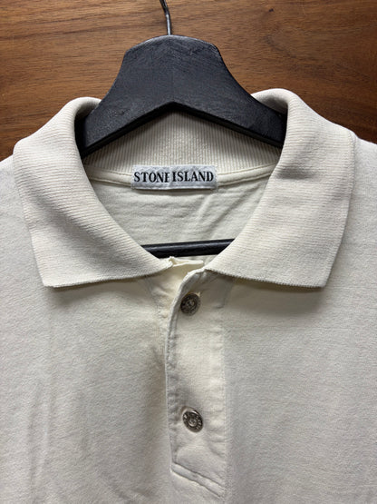 Vintage 1990s Stone Island ‘Marina’ Cream White Polo