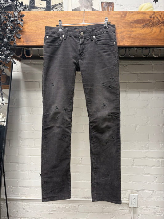 AW2006 Undercover ‘GuruGuru’ Faded Black Corduroy ‘Bug Denim’