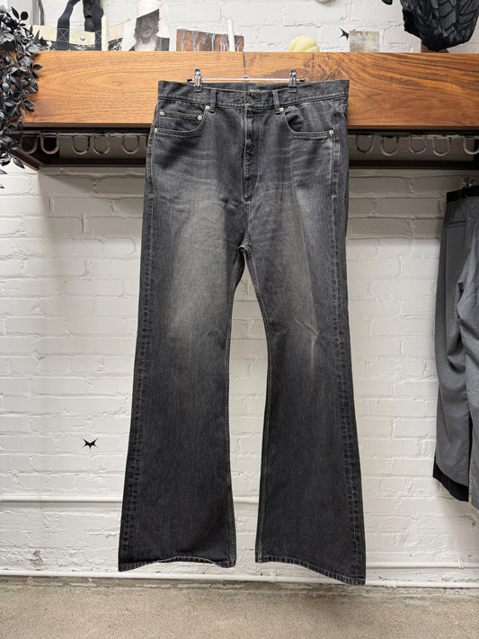 2023 Balenciaga Washed Grey ‘Lost Tapes’ Flared Leg Denim