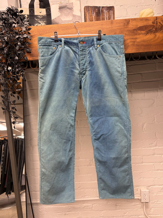 Visvim Overdyed Blue Corduroy Bootcut Denim