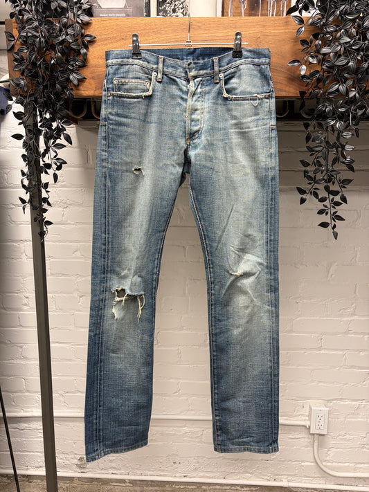 Dior Homme ‘Painter’ Washed Blue Skinny Jeans