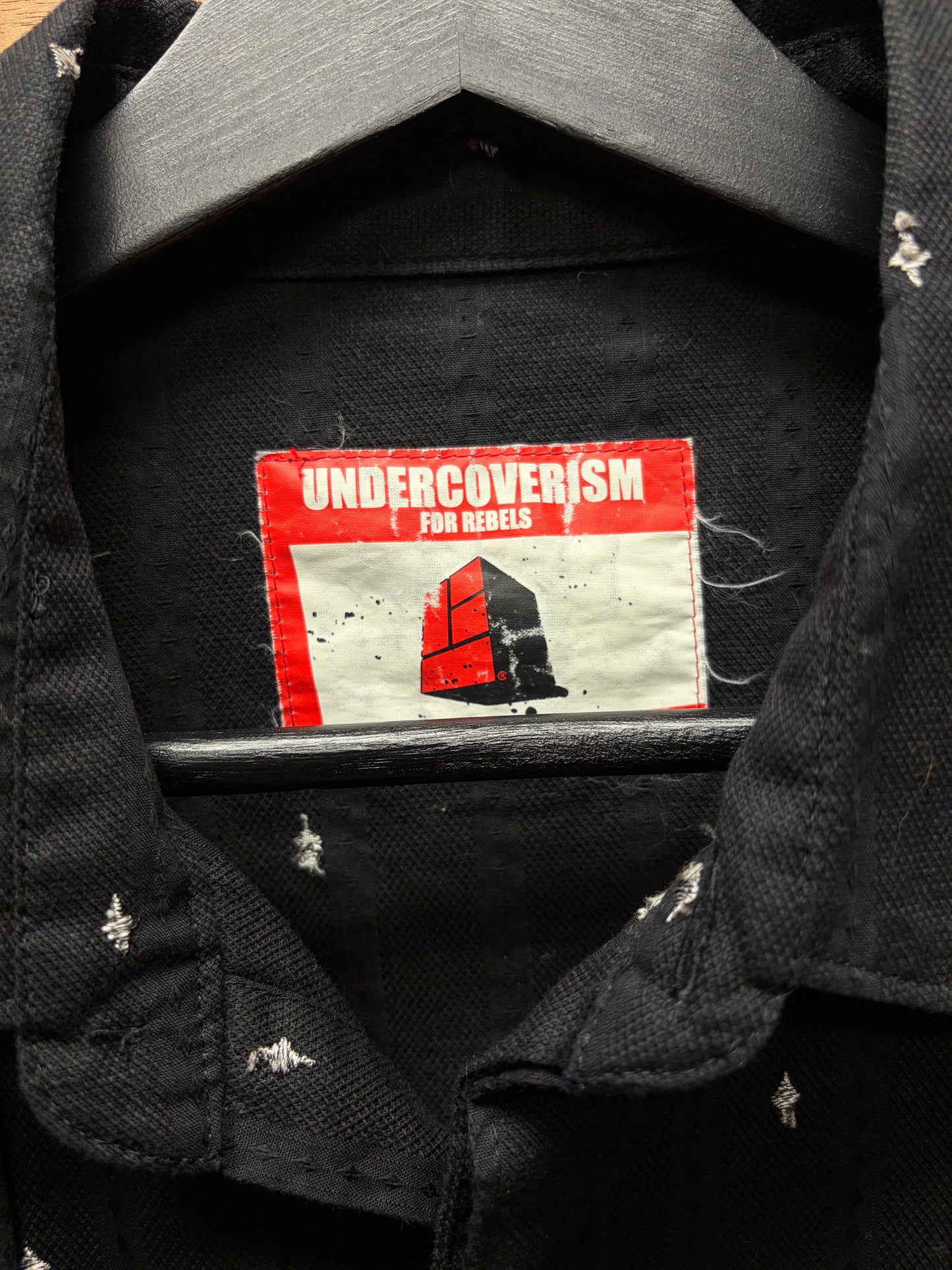 2000s Undercover ‘Star Embroidered’ Black/White Work Shirt