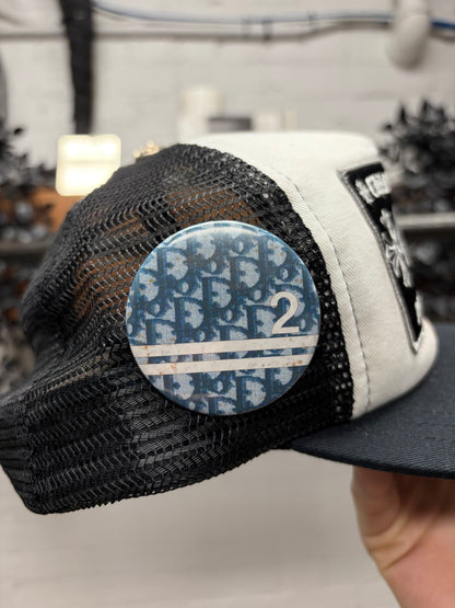 2000s Dior Blue/White ‘Trotter Monogram’ Pin