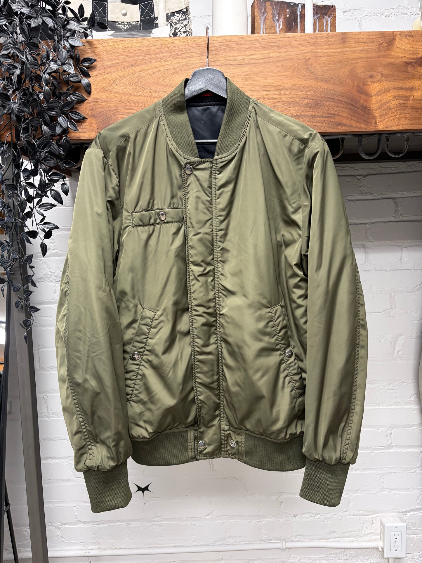 Diesel ‘Brave’ Reversible MA-1 Military Green Bomber Jacket