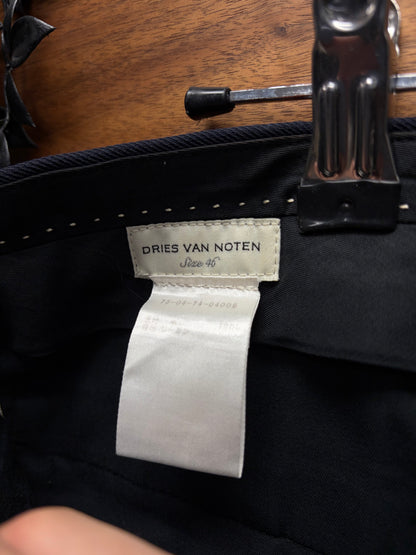 Dries Van Noten ‘Marching Band’ Striped Navy/Blue Slim Cut Trousers