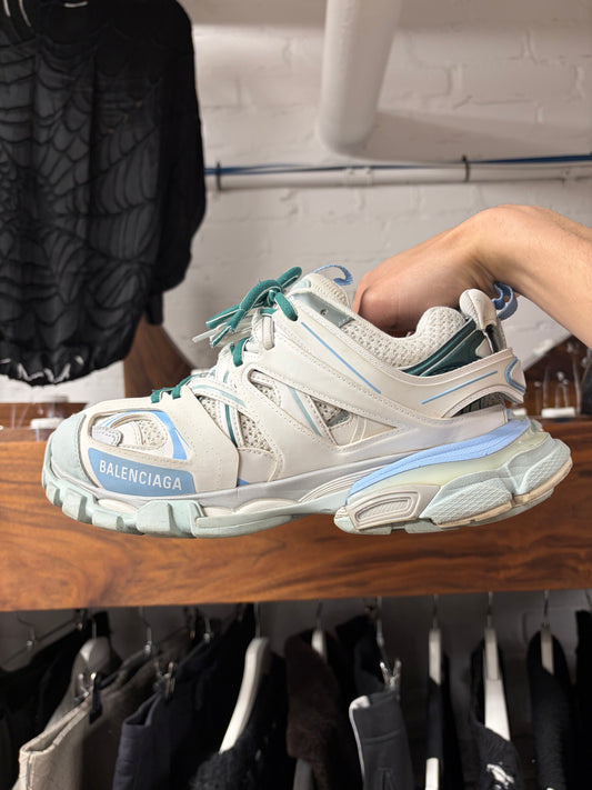 Balenciaga ‘Track Runner’ White/Blue Low Top Sneakers