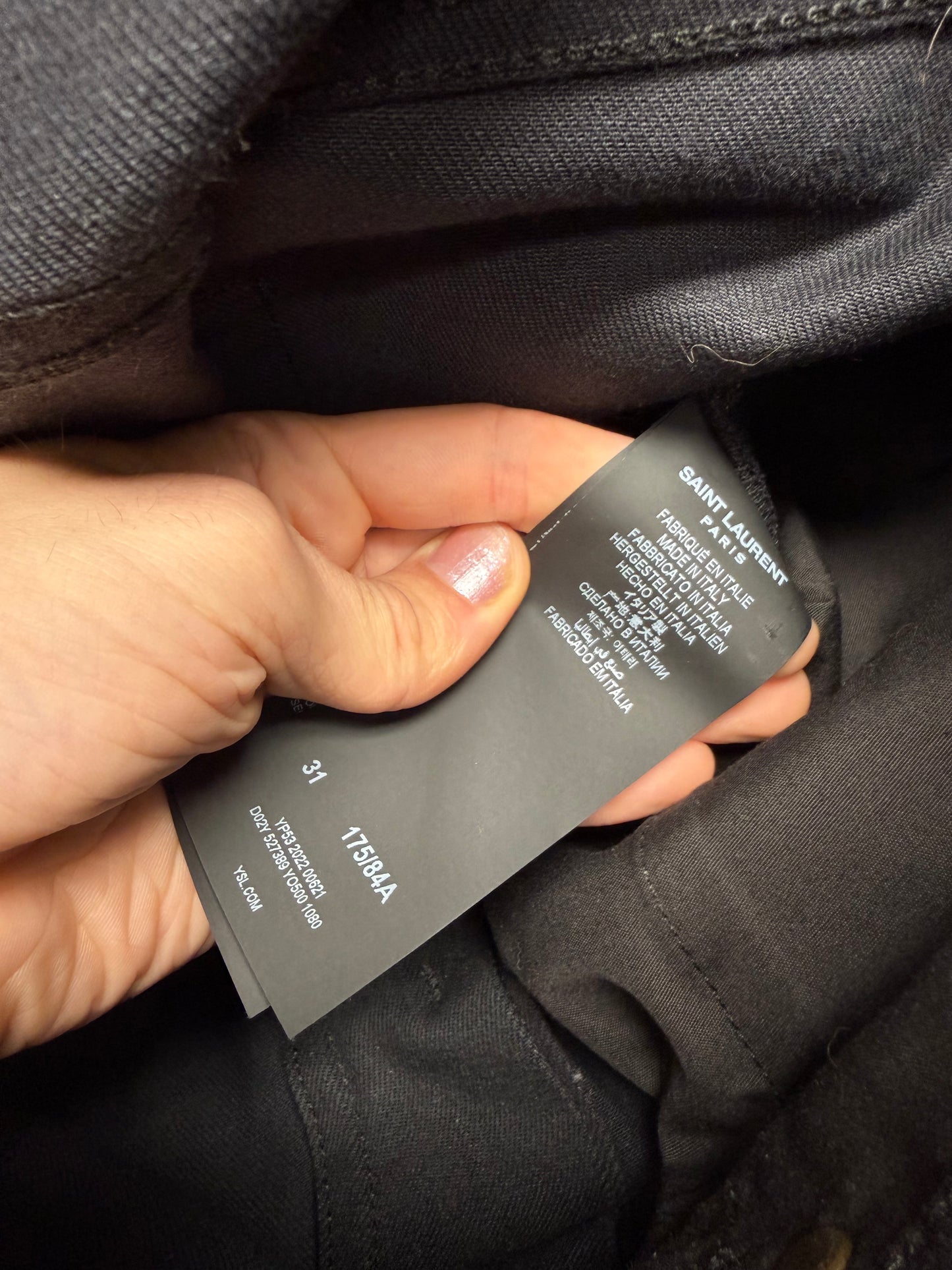 2021 Saint Laurent D02 Black Unaltered Skinny Jeans